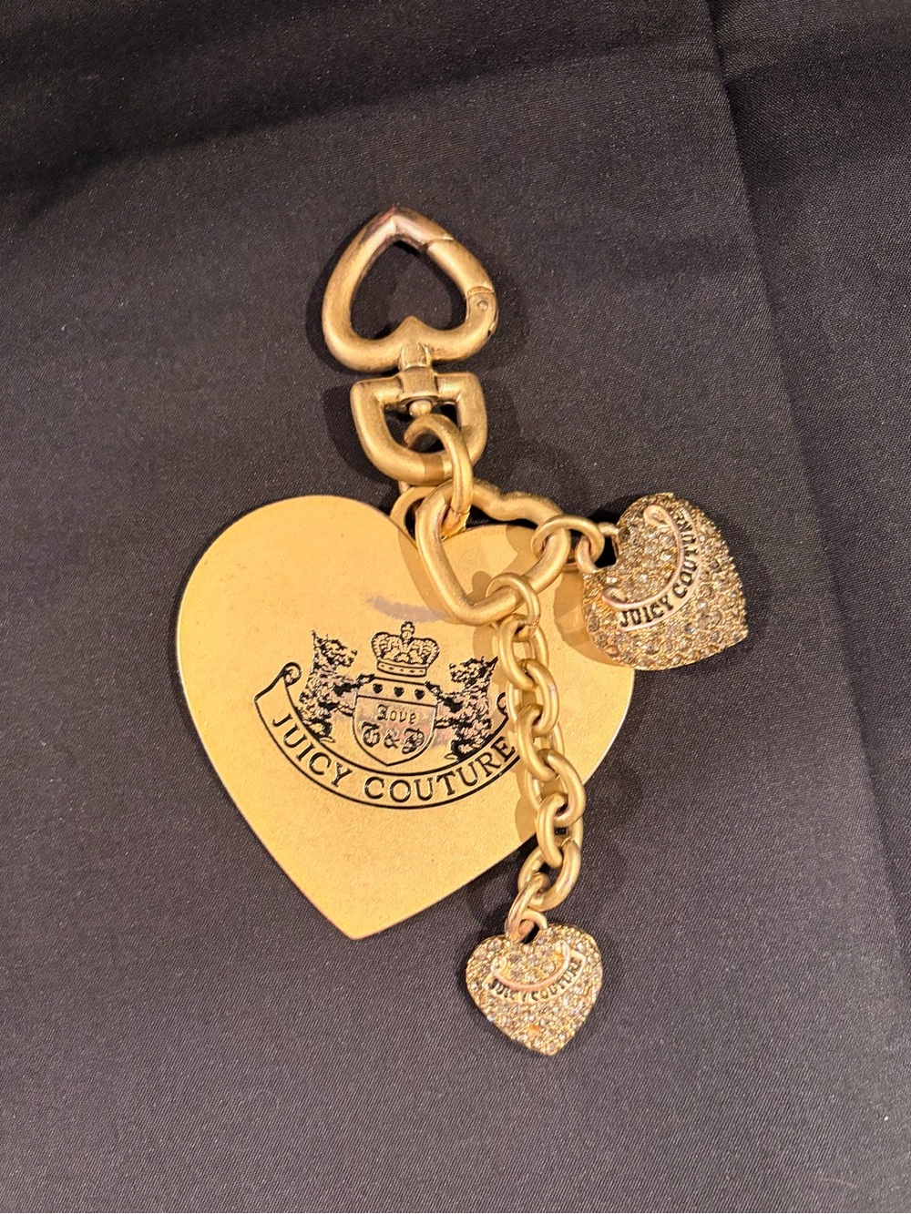 Juicy Couture Gold Heart Charm Key & Card Holder